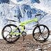 Outroad Mountain Bike 6 Spoke 21 Speed 700CC Double Disc Brake Suspension Fork Rear Suspension Anti-Slip Aluminium Alloy Folding Bike (Yellow,26 in)thumb 4