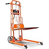 SuperHandy Material Lift Winch Stacker, Pallet Truck Dolly, Lift Table, Fork Lift, 330 Lbs 40" Max Lift w/ 8" Wheels, Swivel 