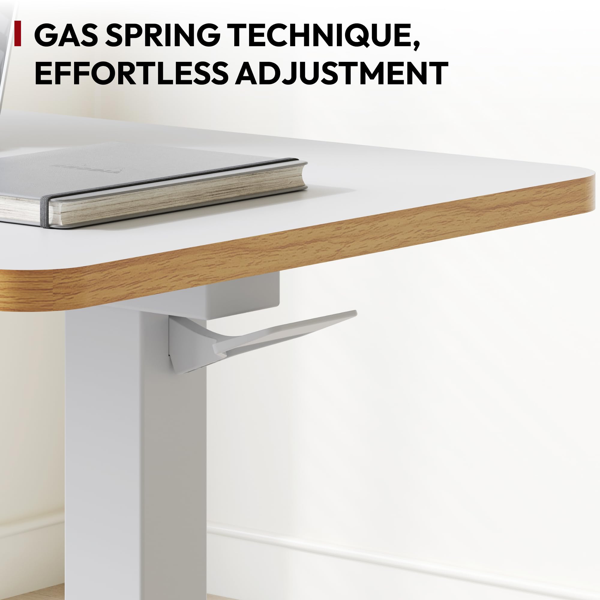 SANODESK Medical Adjustable Overbed Bedside Table With Hidden Casters