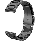 Garmin Fenix 3 Replacement Watch Band, Kuxiu Stainless Steel Metal Wristband Bracelet for Fenix 3 / Fenix 3 HR Smart Watch (Black)