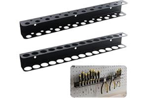 Emperoch 2 Pcs Screwdriver Organizers, 15.7 Inch Wall Mounted Tool Storage Rack, Heavy Duty Carbon Steel Utility Storage Rack