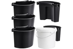 Datanly 4 Pcs Car Detailing Bucket 10.2 x 7.8 x 5.5 Inches Portable Car Washing Bucket Multipurpose Squeegee Hanging Organizer for Accessories Tool Picnic (Black)