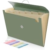 SKYDUE Accordion File Organizer, Expanding File Folder with 7 Pockets, Portable Receipt Paper Bill Document Organizer, Letter