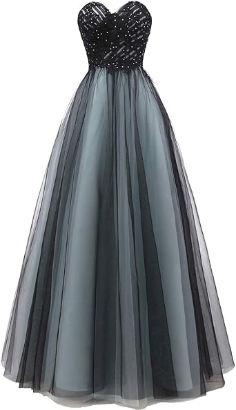 black tulle formal dress