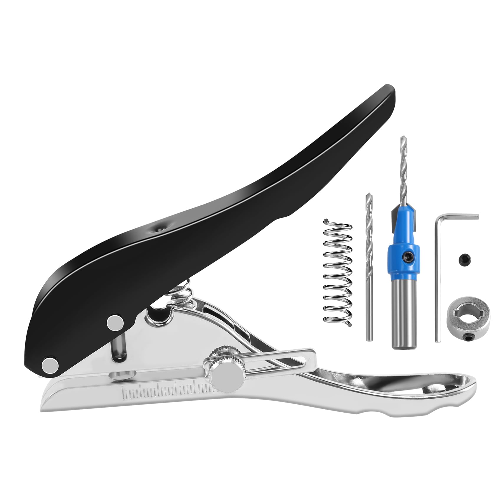 Haptufer 10mm Circle Hole Punch Paper Punch Hand-Held Round Single Hole Punch for ID Cards PVC Cards Badge Photos