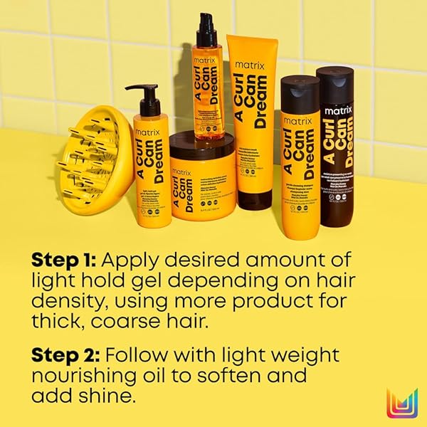 MATRIX A CURL CAN DREAM LIGHT HOLD GEL FOR CURLY, COILY, & WAVY HAIR – CONTROLS FRIZZ AND DEFINES CURLS WITHOUT FLAKING OR CRUNCH, SILICONE, SULFATE & PARABEN-FREE, SALON STYLING GEL