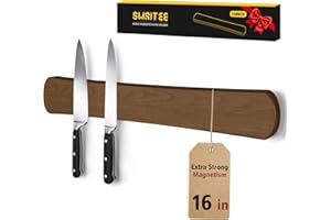 Swaitee Magnetic Knife Holder for Wall 16 Inches, Wood Knife Magnetic Strip, Housewarming Gifts for New Home, Kitchen Wall St