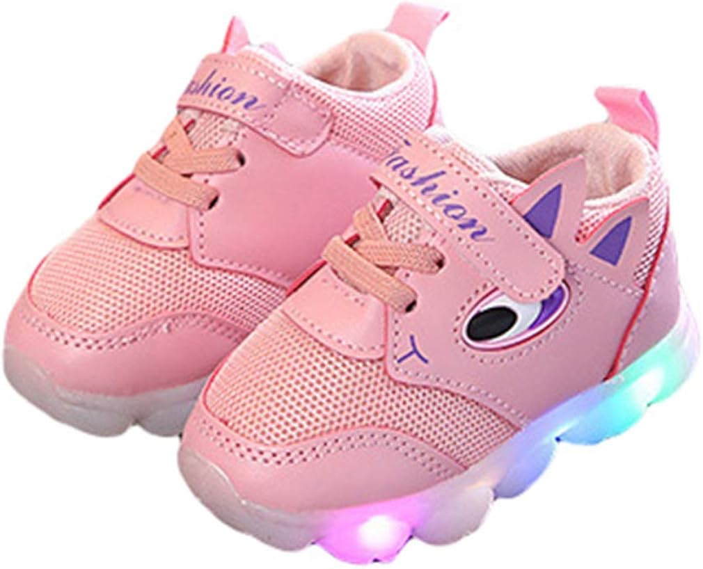 Children LED Light Up Shoes Kids Breathable Net Sneakers Boys Girls
