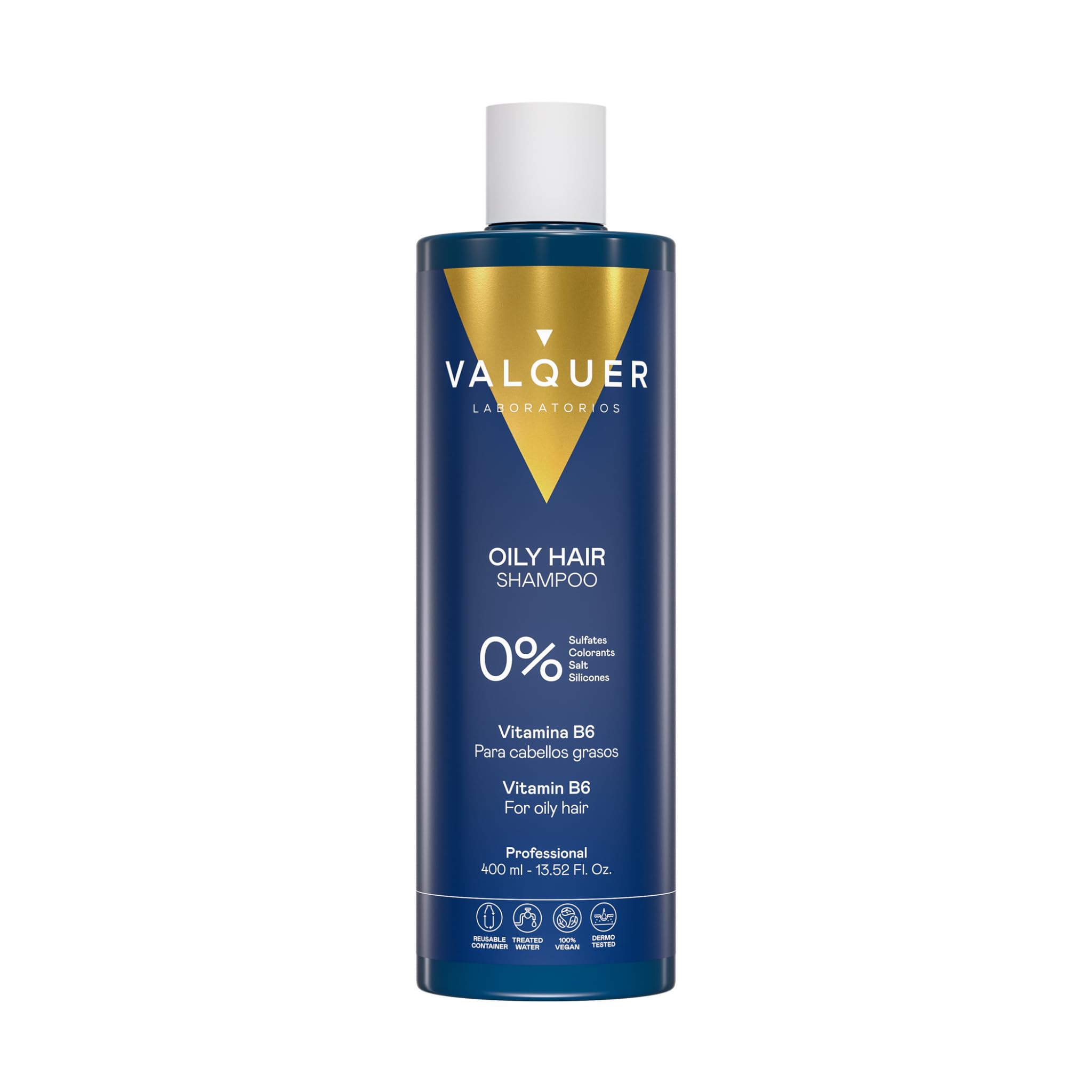 VALQUER Sebum-Regulating Shampoo Zero Formula | Deep Cleansing for Oily Hair | Balances Scalp & Strengthens Hair with Natural Ingredients and Vitamins | Sulfate-Free | Vegan | 400 ml