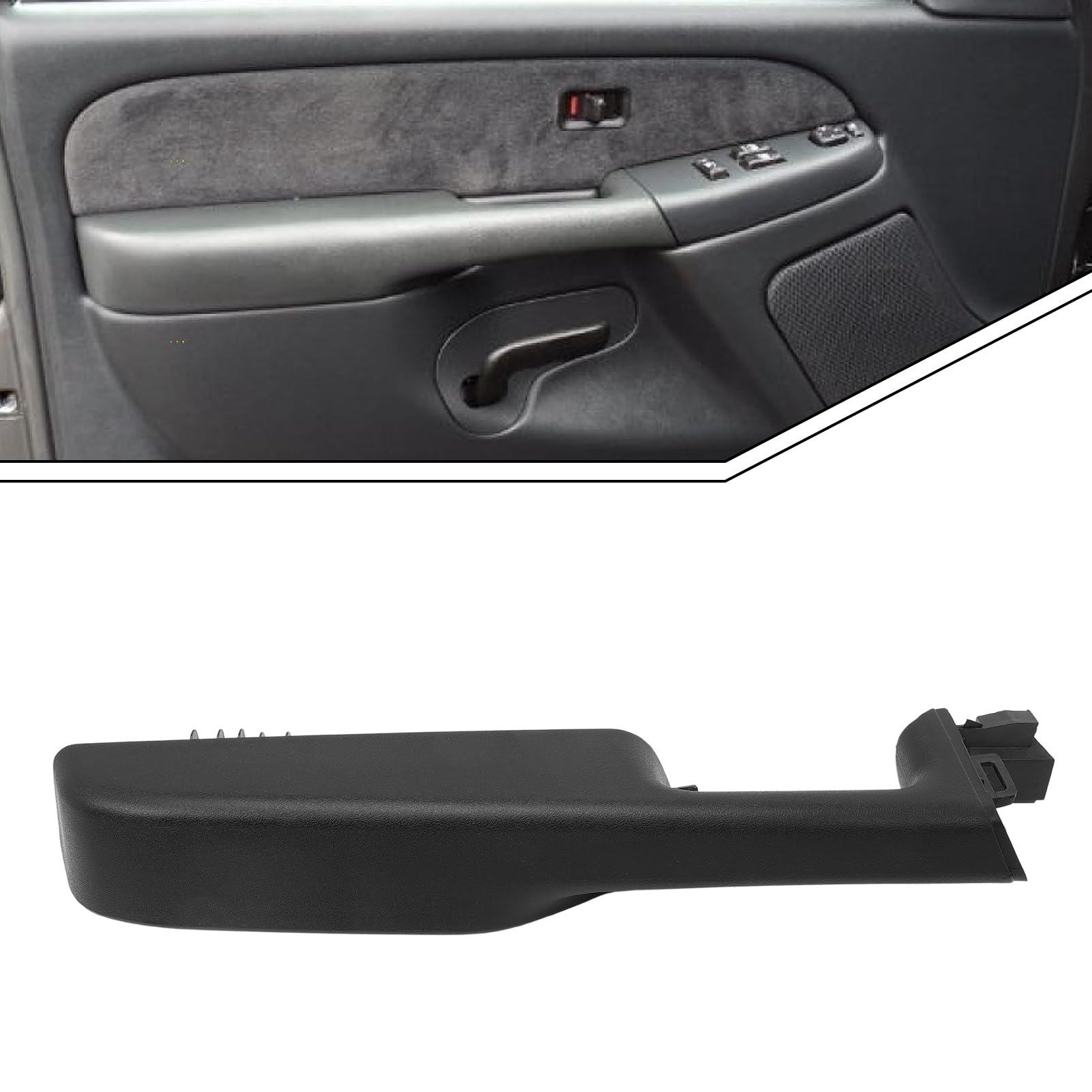 thumbnail interactive-video image 1 of 4pc Black Door Handle Set – Chevy Silverado, GMC Tahoe Yukon 1999-2006, Front & Rear 1 of 2