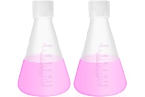 Labvida Plastic Erlenmeyer Flask Set with Screw Cap - 1000ml Molded Graduations - 2 pcs, LVAH006