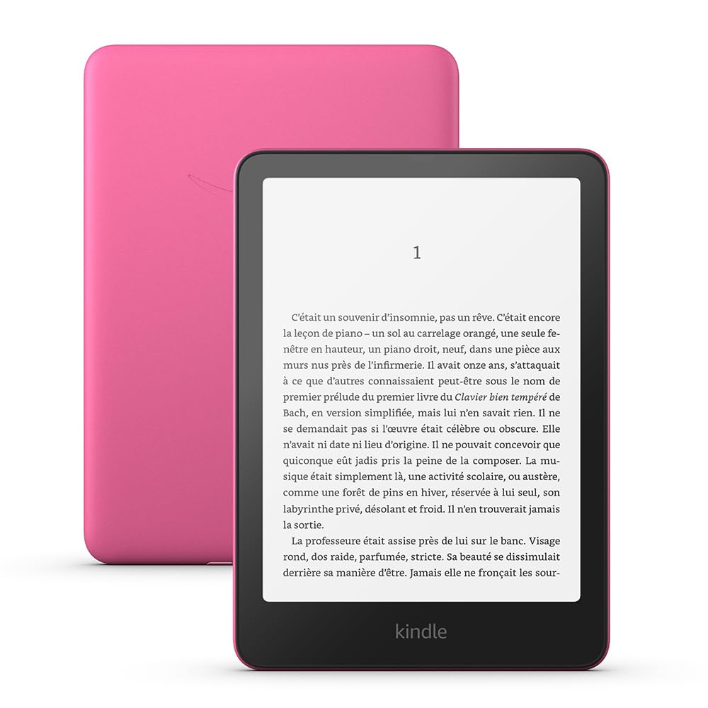 Amazon Kindle Paperwhite (Nouvelle génération) - Notre modèle le plus rapide avec un nouvel écran antireflets et une autonomie de plusieurs semaines - 16 Go - Avec publicités - Rose framboise