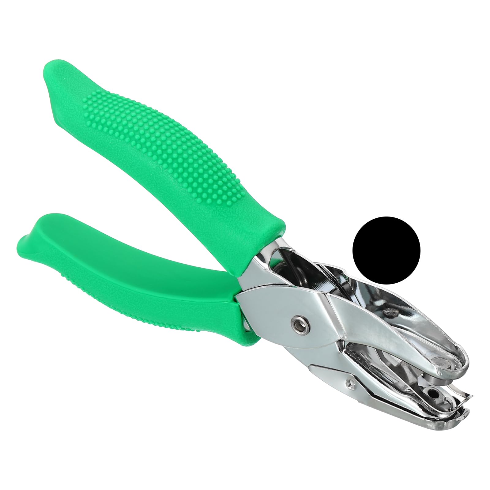 PATIKIL 1/8" Round Single Hole Punch, Handheld Hole Puncher with Grip Metal Paper Puncher for DIY Craft Scrapbook Ticket Card, Green