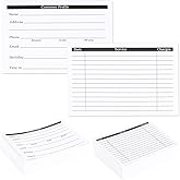 Okuna Outpost Client Profile Cards - Salon Office Supplies for Stylists - Durable 250gsm Contact Index Cards - Ample Space for Customer Information Sheets - 6 x 4 in, White, Pack of 100