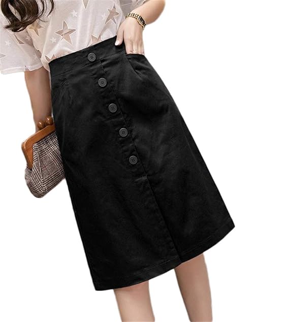 Amazon リングルー レディース タイトスカート フロントボタン