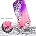 iPod Touch 7 Case, iPod Touch 5/6 Case with Premium HD Screen Protector for Girls, NageBee Glitter Sparkle Liquid Floating Durable Clear Cute Case for iPod Touch 7th/6th/5th Generation -Pink/Purple