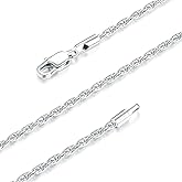 Andsion 925 Sterling Silver Chain Necklace for Women, 18K Gold Plated Chain for Women, 1.5/2.5MM Rope Chain Sturdy & Non Tarnish Women's Chain Necklaces Jewelry Gifts
