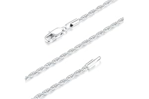 Andsion Italian Solid 18K Gold Over Sterling Silver Chain Necklace for Women, Hypoallergenic Gold Rope Chain for Women, 1.5mm/2.5mm Non Tarnish Women's Chain Necklaces 16 18 20 22 24 26 Inch