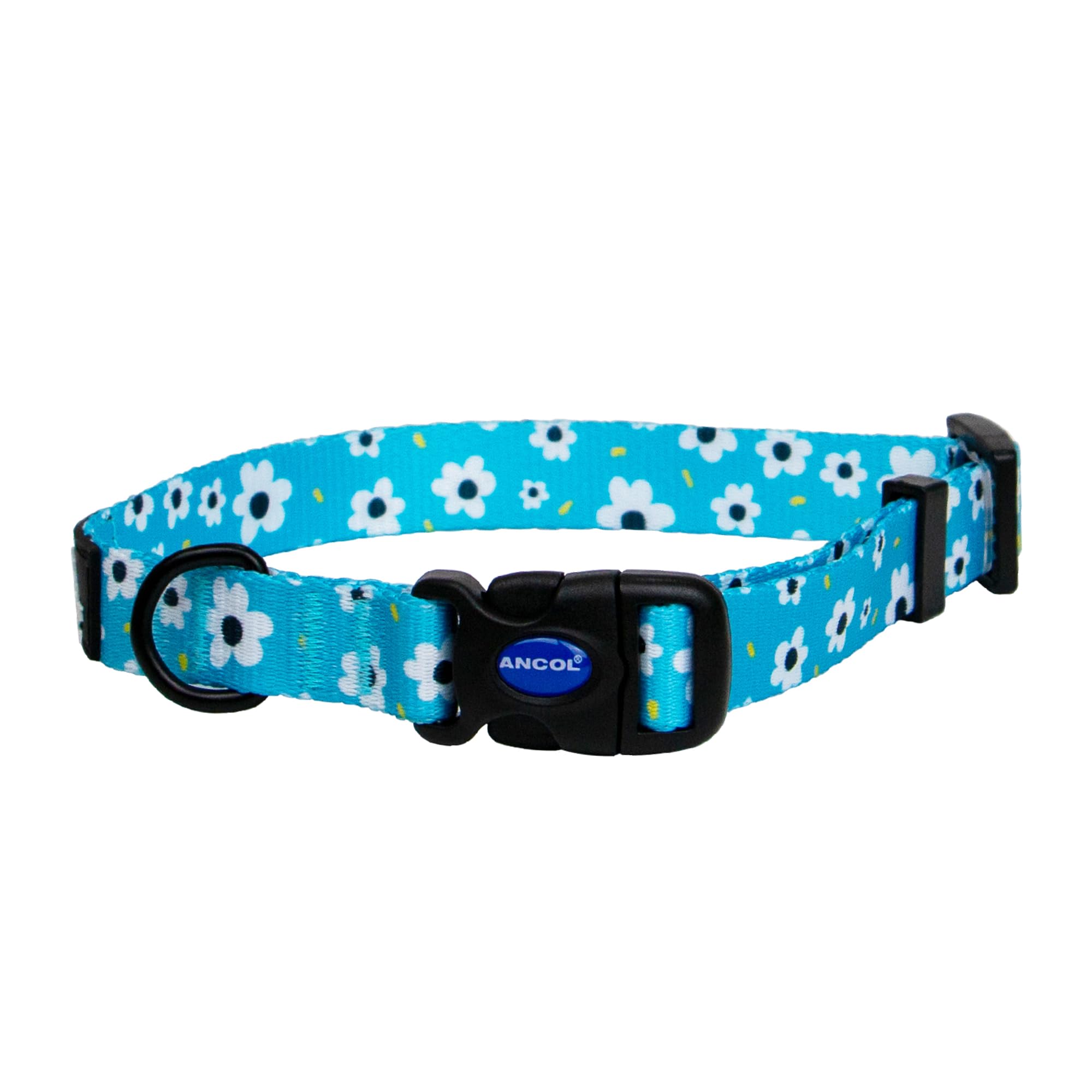 Ancol Soho Dogs Collar in Daisy Leaf - 100% Recycled Fabric Comfortable Pet Accessory - Sturdy Adjustable Buckle Puppy Neckband - Medium — image 1