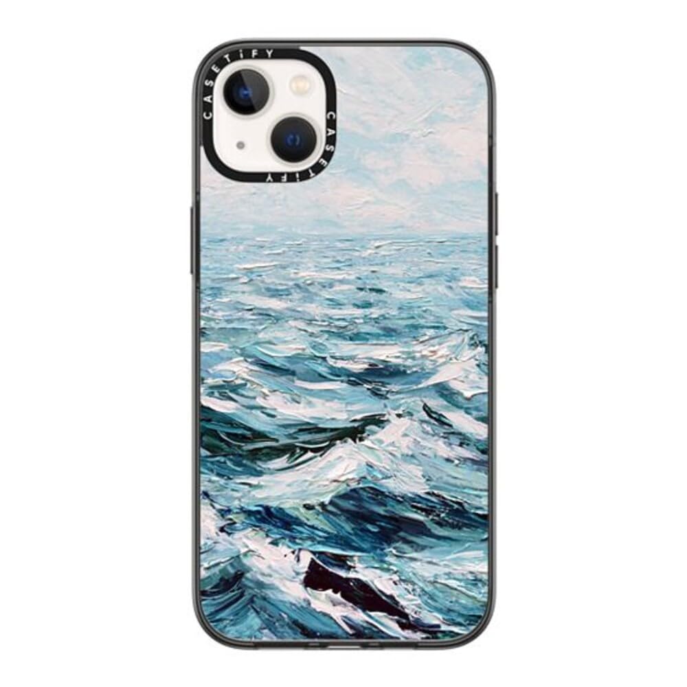 CASETiFY Compact iPhone 14 Plus Case [2X Military Grade Drop Tested / 4ft Drop Protection] - Deep Blue Sea - Clear Black — image 1