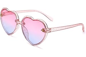 gentlemaker Cute Heart Sunglasses Kids for Toddler Girls Age 3-10 Fashion Sunnies with UV400 Protection