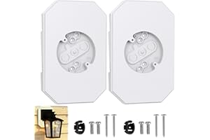 SWESS 2 Pack Vinyl Siding Mounting Blocks for 1/2 inch Lap Double and 4 inch Siding, Outdoor Light Mounting Block with Built-in Electrical Box,White
