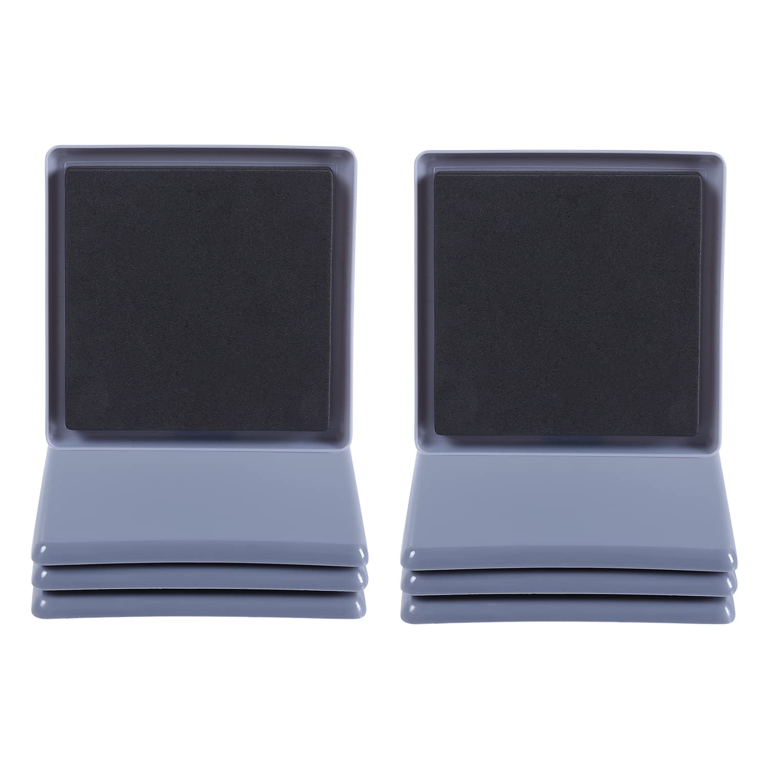 Ezprotekt Carpet Protector Sliders, 5 Inch Square Movers - Reusable Furniture Moving Pads, Heavy Appliance Sliders - Light Blue (8 Pack)