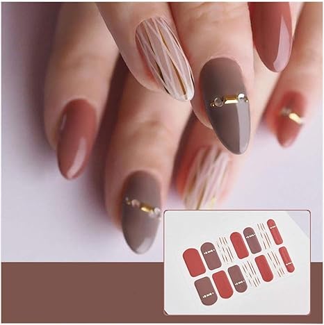 Amazon Co Jp Linyuex 14ピース シートキラキラグラデーションカラーネイルステッカーネイルラップフルカバーネイル ポーランドステッカーdiyの自己接着ネイルアート装飾スタイル7 Color 4 ホーム キッチン