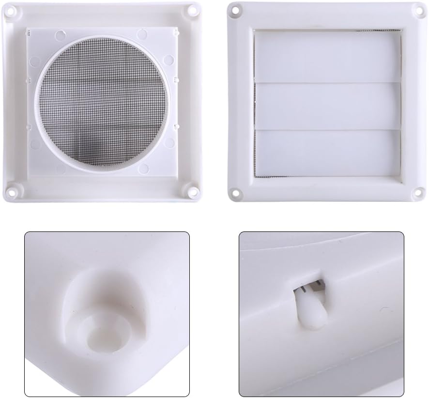 15 x 15cm Air Vent Cover Plastic Wall Air Vent Grille Cover 3 Flaps with Net Louvre Insect-Proof and Anti-Dust (15 * 15cm) - Image 5