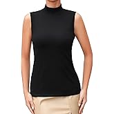UNTYHOTS Sleeveless Turtleneck Tops for Women, Mock Neck Tank Top Basic Slim Fit Shirt Clothing