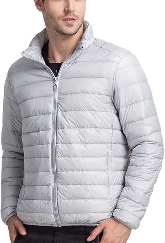 Amazon ライト ダウン ジャケット メンズ 超軽量 カジュアル 防寒 暖かい 秋 冬 ウルトラライト コート グレー Xxl コート ジャケット 通販