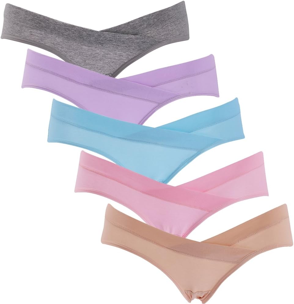 SUNNYBUY Pregnancy Underwear Women Cotton Seamless Panties Under The Bump Maternity Panties Healthy Mother Under Multi Pack