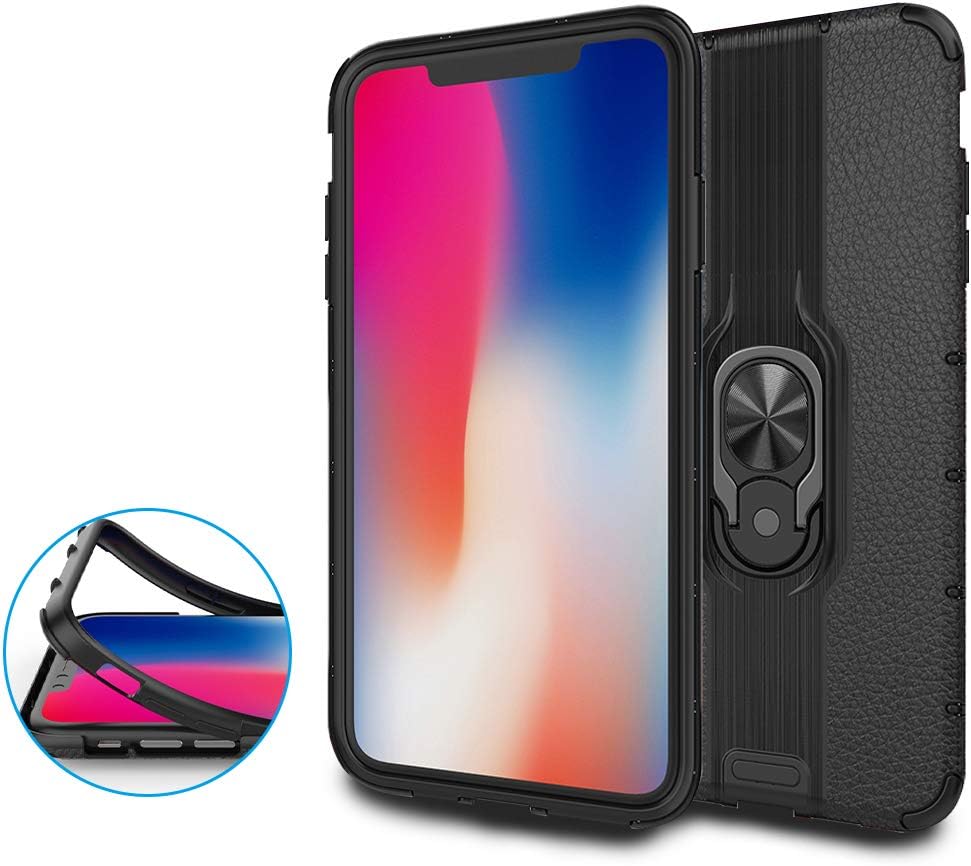 EROYAL for Huawei Honor 8X MAX Case,Hard PC and Soft TPU Protective Cover with 360° Magnetic Ring Grip Kickstand Shockproof Case Full Body Protection Case for Huawei Honor 8X MAX