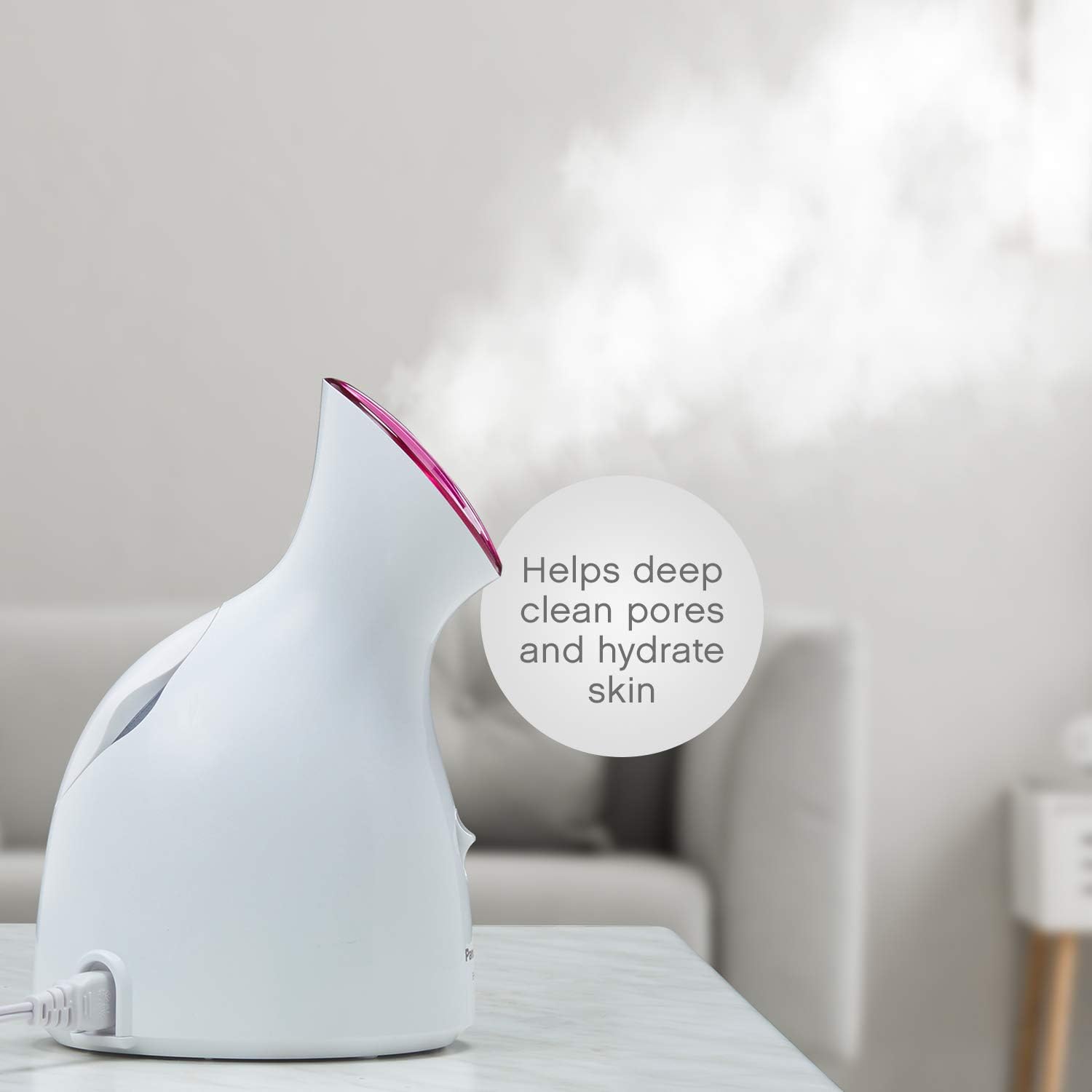Panasonic Spa-Quality Facial Steamer EH-SA31VP with Ultra-Fine Nano Ionic Steam to Moisturize and Promote Deep Pore Cleansing, Compact Design and One-Touch Operation, 6-Minute Steam Cycle: Appliances