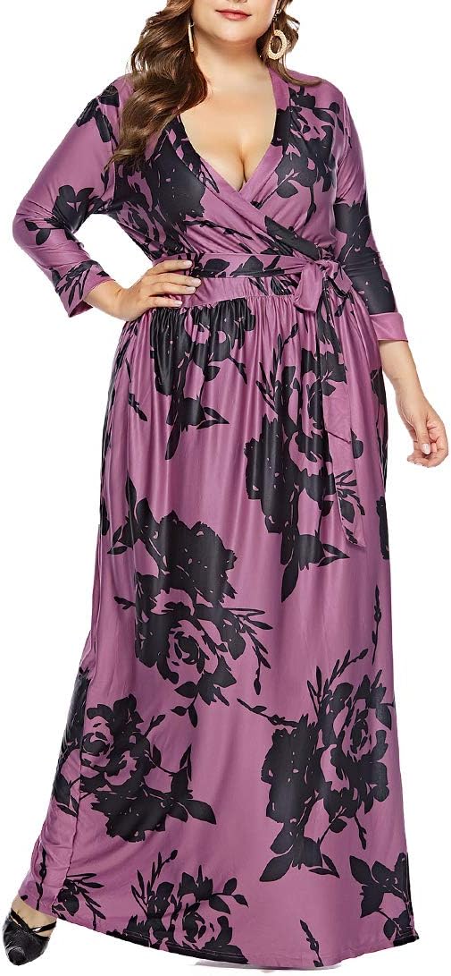Womens Leopard Printed Wrap Dress Plus Size Short Sleeve Dresses