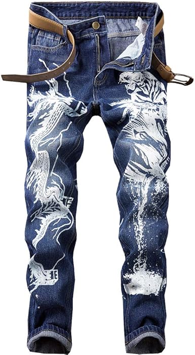 printed jeans pants