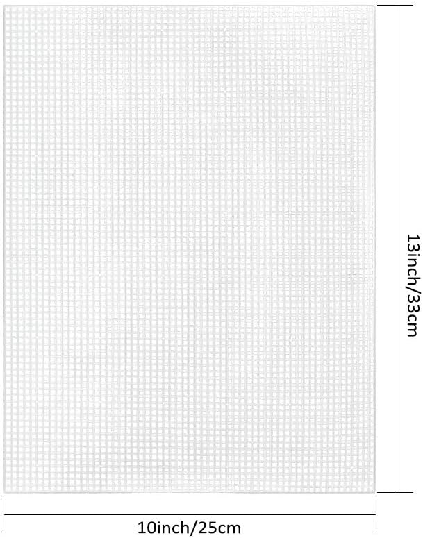 Pllieay 36-Piece Mesh Canvas Sheets Kit - 30 Shapes, 6 Rectangular Canvases & Embroidery Tools for Plastic Canvas Craft - Image 3