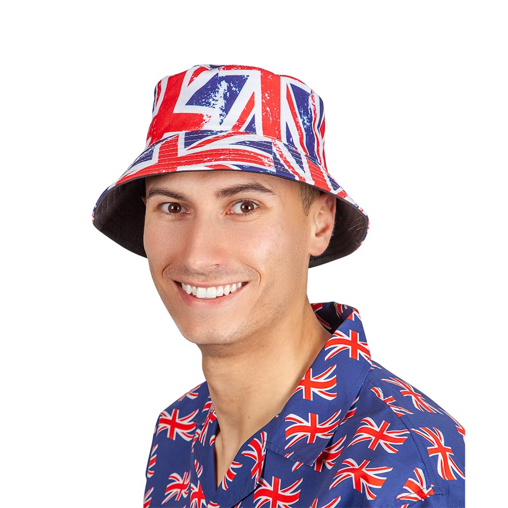 Wicked Costumes G.B Union Jack Retro Bucket Hat