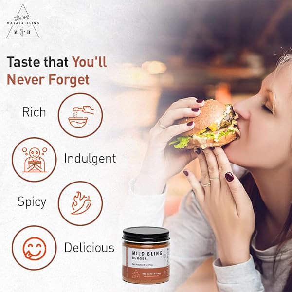 MASALA BLING BURGER & HAMBURGER SEASONING – 2.6 OZ | PERFECT SPICE BLEND FOR GRILLING CHICKEN, BAKING COTTAGE CHEESE (PANEER), MARINADES & MIX-INS