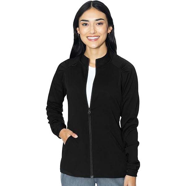 Amazon.com: Dickies Women Scrub Jacket Zip Front Warm-Up Rib Knit