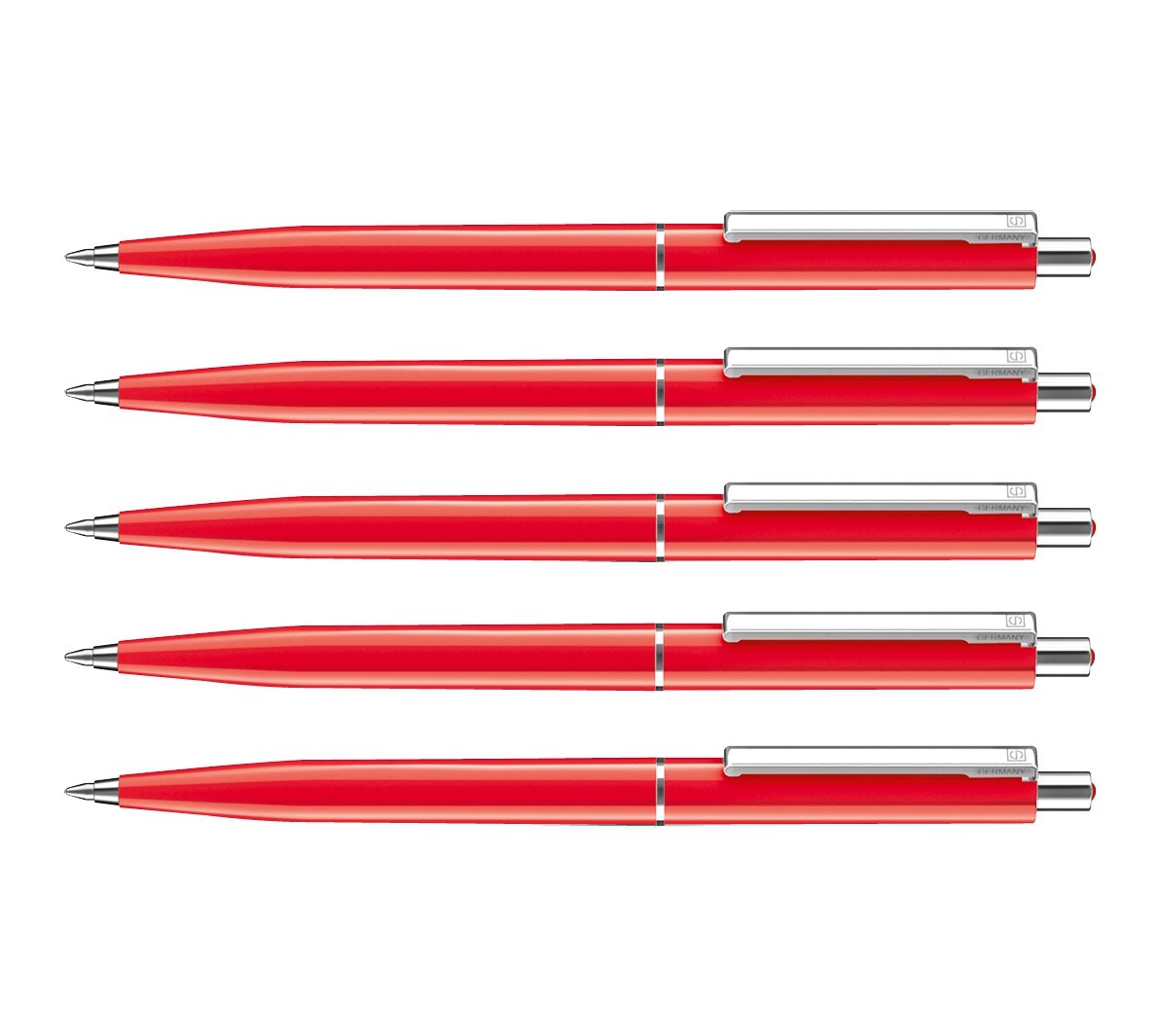 Allpremio® Quality Ballpoint Pen Red – Refill Red Line Width M – Permanent in Accordance with ISO 12757-2 – Economy Pack Retractable Ballpoint Pen with Metal Clip Refillable