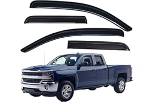 Lightronic Extra Durable Tape-on Window Visor, Fits 2014-2018 Chevrolet Silverado & GMC Sierra 1500; 2015-2019 Silverado/Sier