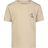 Calvin Klein Boys Short Sleeve Pocket Logo Crew Neck T-Shirt, Soft, Comfortable, Relaxed Fit