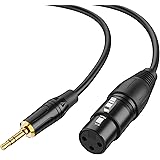 CableCreation 3.5mm (1/8 Inch) Stereo Male to XLR Female Cable, 6 Feet/Black