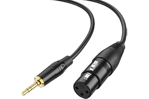 CableCreation 1/8 inch 3.5mm to XLR Cable,Balanced XL R Female to 3.5mm Male Jack Stereo Microphone, 3Pin X LR to TRS Mic Cord, Aux to XLR Compatible for iPod,Laptop,Recorder,Amplifier,Speaker,6FT