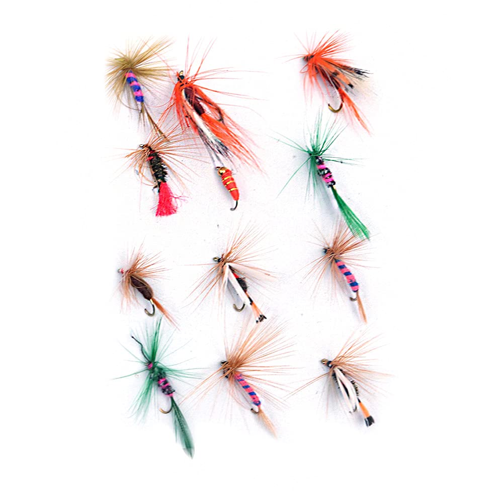 ANCLLO 12pcs Fly Fishing Flies Kit Trout Bass Floating Fishing Lure-Style A
