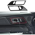 Fewshaw Inner Door Handle Cover Trim Accessories for 2015-2024 Ford Mustang (Without Memory seat Button, Carbon Fiber Style)