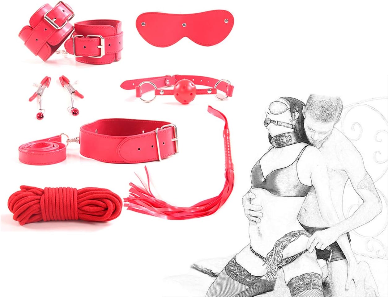 7pc Leather clothes Accessory for Men Women