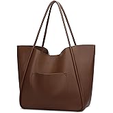 KKXIU Tote Bag for Women Vegan Leather Shoulder Purse Large Capacity Travel Bag