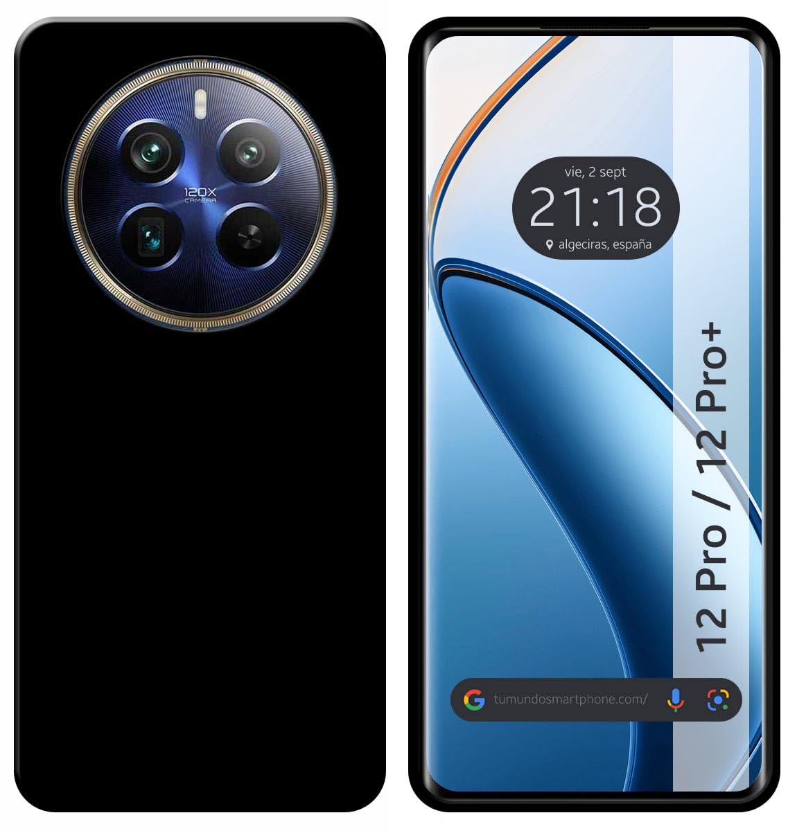 Tumundosmartphone Black TPU Silicone Gel Case for Realme 12 Pro 5G / 12 Pro Plus 5G